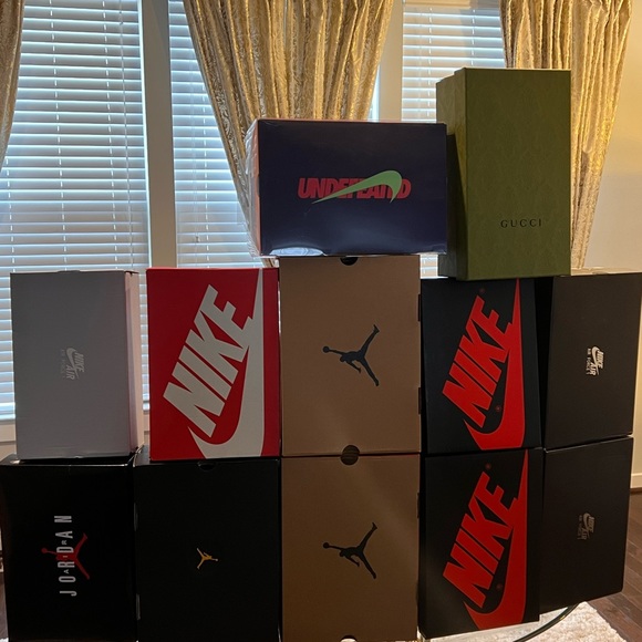 Nike Shoe Boxes (Empty) $12 per box. 1 Large 15x15 Burberry Box ($30). - Picture 3 of 4